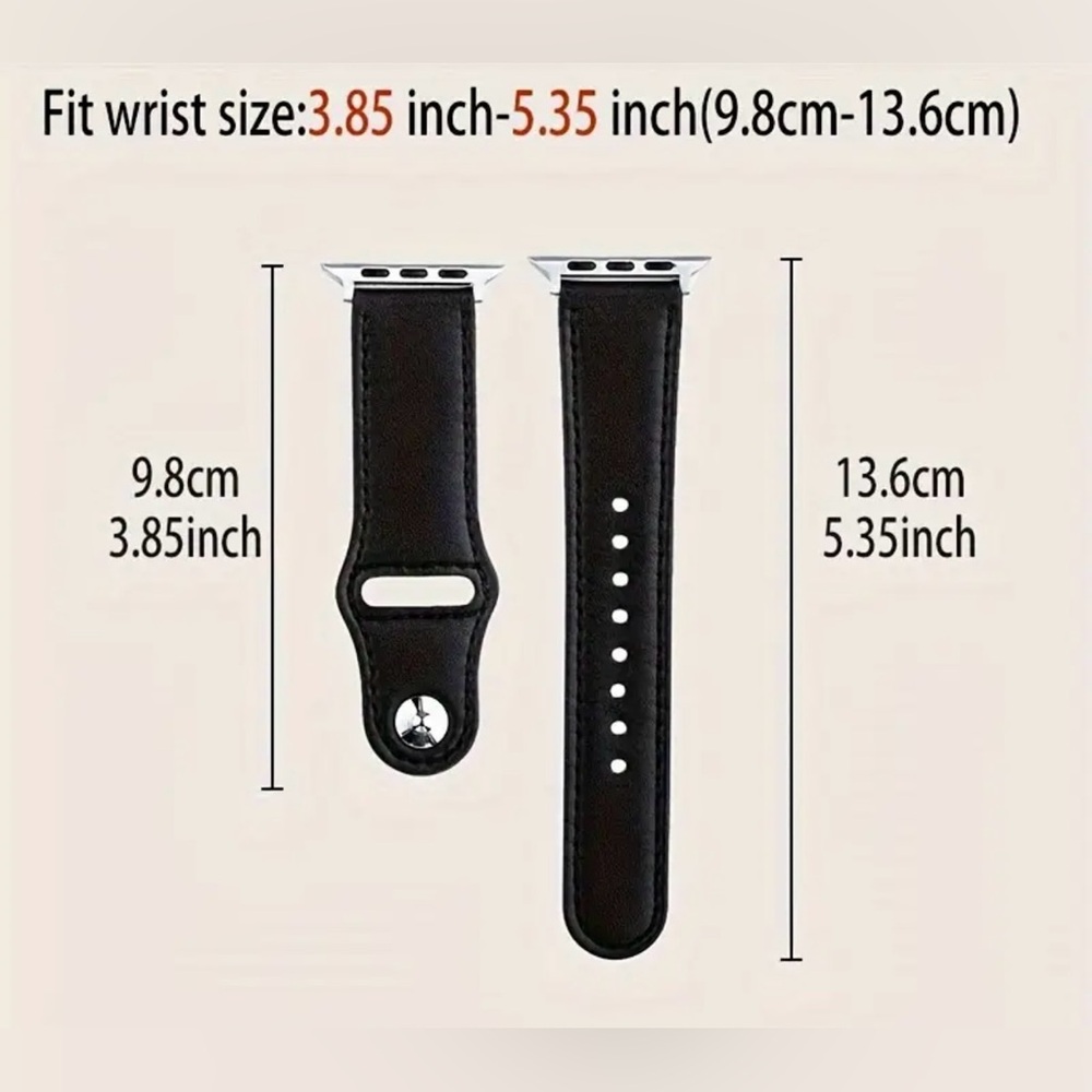 ๐ Apple Watch Series 10/11 38mm Brown Faux Leather Watch Band - fits 40-41-42mm - Picture 2 of 4